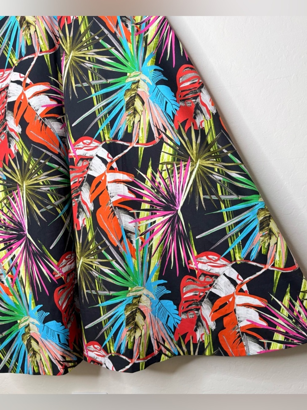 Natori El Nido Midi Dress Tropical Botanical Poplin Resort Luxury Pockets Size 6 - Picture 5 of 11